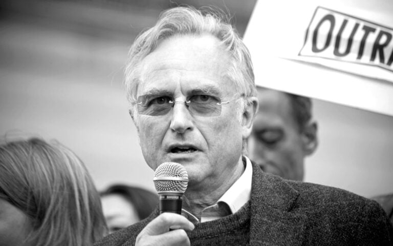 Richard Dawkins Public Speech with Microphone